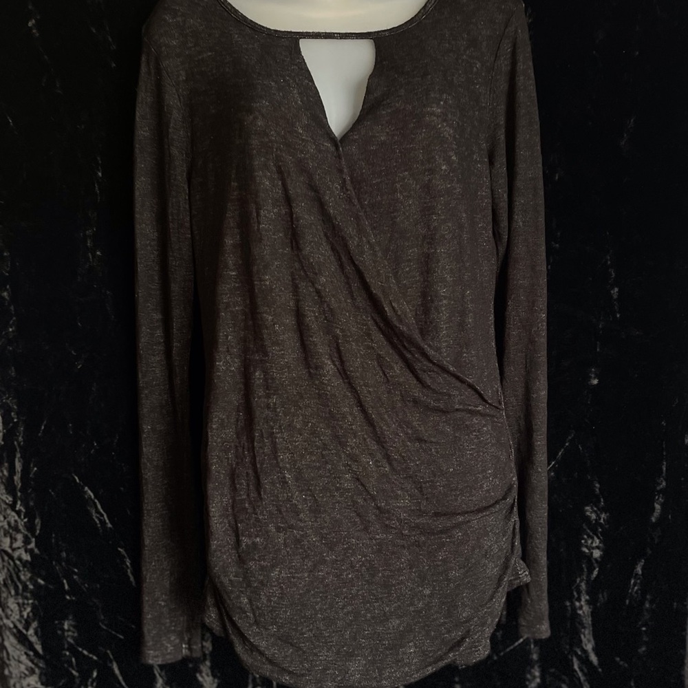 Gray Long Sleeve Top